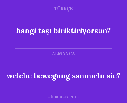 hangi taşı biriktiriyorsun? - welche bewegung sammeln sie?