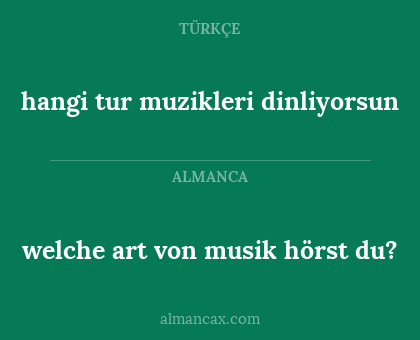 welche art von musik hörst du? - hangi tur muzikleri dinliyorsun
