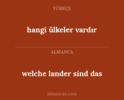 hangi ülkeler vardır - welche lander sind das