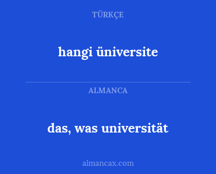 das, was universität - hangi üniversite