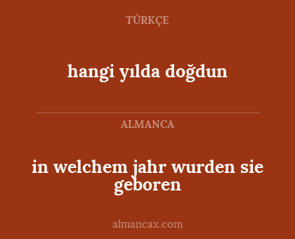 hangi yılda doğdun - in welchem jahr wurden sie geboren