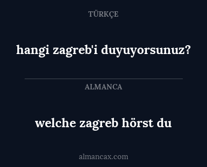 welche zagreb hörst du - hangi zagreb'i duyuyorsunuz?