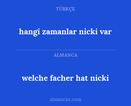 welche facher hat nicki - hangi zamanlar nicki var