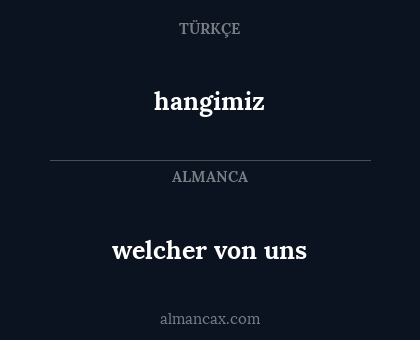 hangimiz - welcher von uns