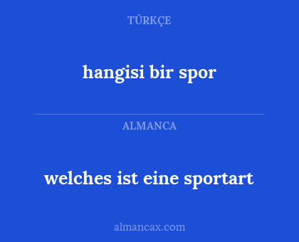 welches ist eine sportart - hangisi bir spor