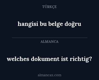 welches dokument ist richtig? - hangisi bu belge doğru