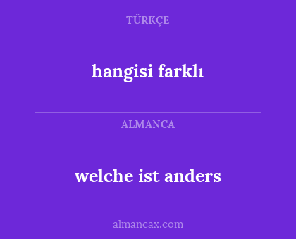 hangisi farklı - welche ist anders