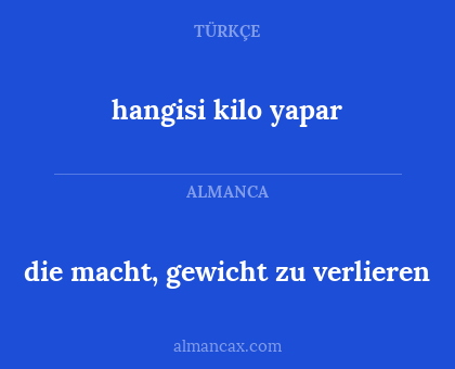 die macht, gewicht zu verlieren - hangisi kilo yapar