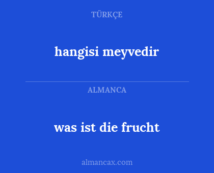 hangisi meyvedir - was ist die frucht
