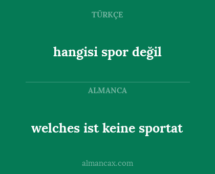 welches ist keine sportat - hangisi spor değil