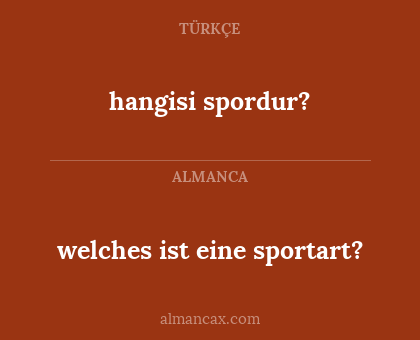 welches ist eine sportart? - hangisi spordur?