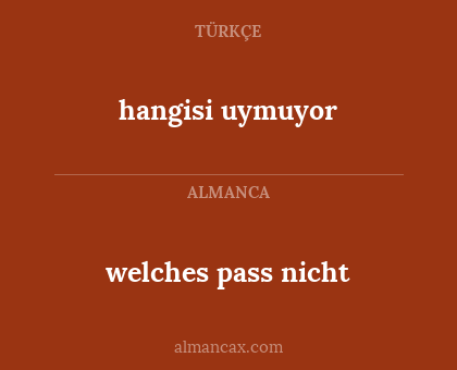 hangisi uymuyor - welches pass nicht