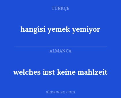welches i̇st keine mahlzeit - hangisi yemek yemiyor