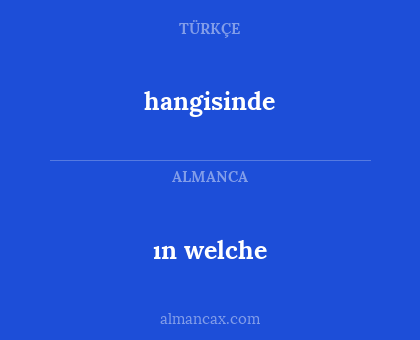 ın welche - hangisinde