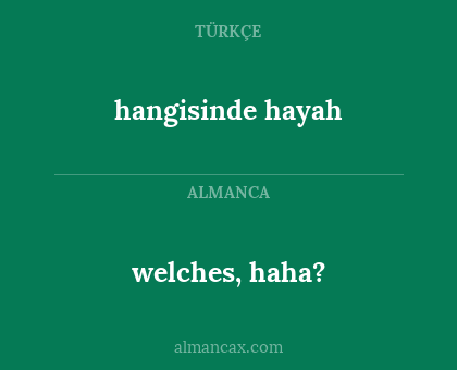 welches, haha? - hangisinde hayah