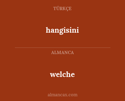 welche - hangisini