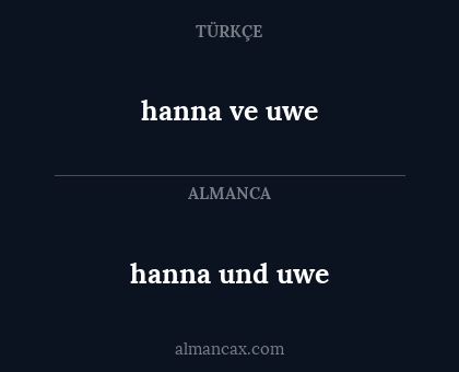 hanna und uwe - hanna ve uwe