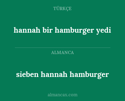 sieben hannah hamburger - hannah bir hamburger yedi