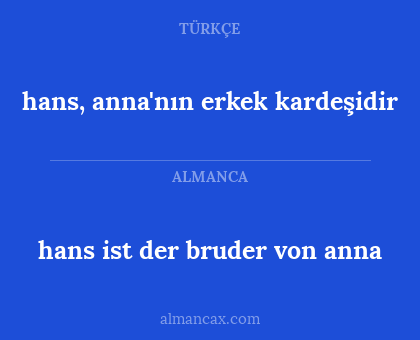 hans ist der bruder von anna - hans, anna'nın erkek kardeşidir