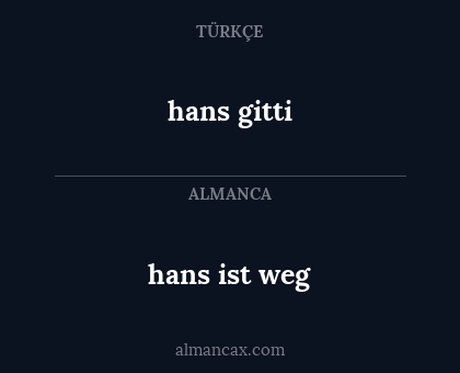 hans ist weg - hans gitti