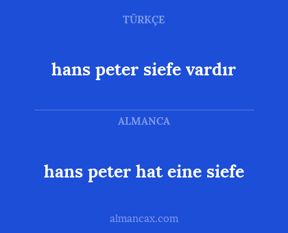 hans peter hat eine siefe - hans peter siefe vardır