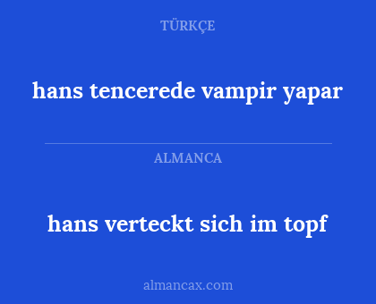 hans tencerede vampir yapar - hans verteckt sich im topf