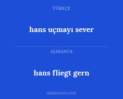 hans uçmayı sever - hans fliegt gern
