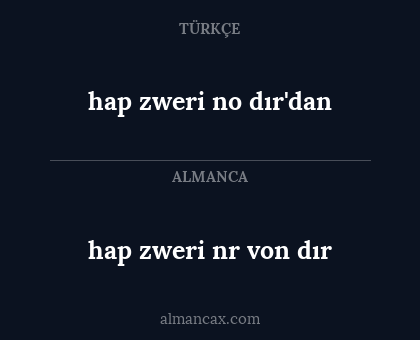 hap zweri no dır'dan - hap zweri nr von dır