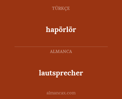 hapörlör - lautsprecher