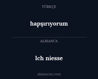 hapşırıyorum - lch niesse
