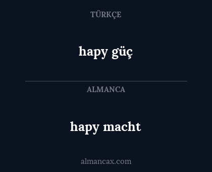 hapy güç - hapy macht
