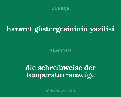 hararet göstergesininin yazilisi - die schreibweise der temperatur-anzeige