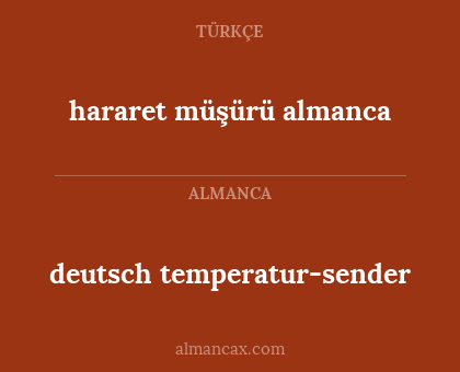 hararet müşürü almanca - deutsch temperatur-sender