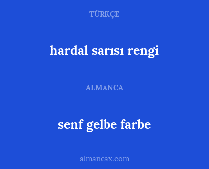 senf gelbe farbe - hardal sarısı rengi