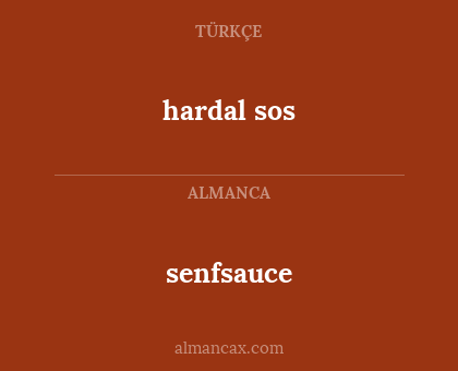hardal sos - senfsauce