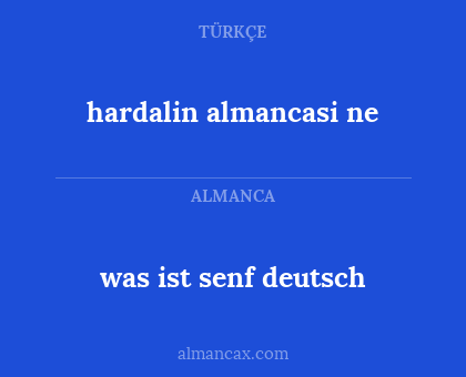 hardalin almancasi ne - was ist senf deutsch
