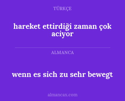 wenn es sich zu sehr bewegt - hareket ettirdiği zaman çok aciyor