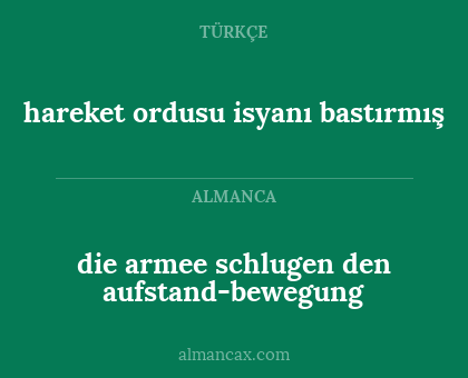 hareket ordusu isyanı bastırmış - die armee schlugen den aufstand-bewegung