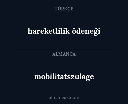 mobilitatszulage - hareketlilik ödeneği