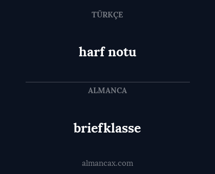 harf notu - briefklasse