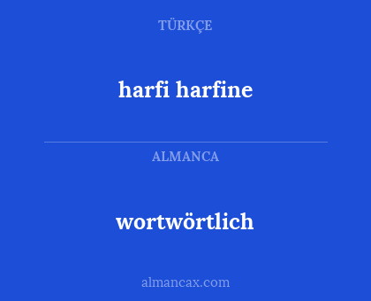 wortwörtlich - harfi harfine