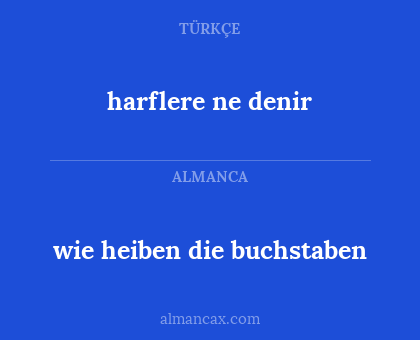 wie heiben die buchstaben - harflere ne denir