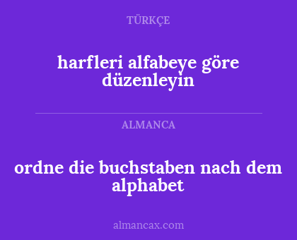 harfleri alfabeye göre düzenleyin - ordne die buchstaben nach dem alphabet
