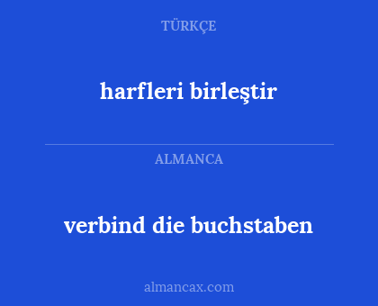 verbind die buchstaben - harfleri birleştir