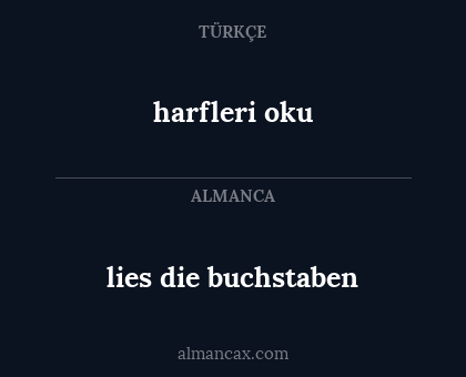 lies die buchstaben - harfleri oku