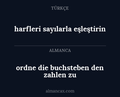 harfleri sayılarla eşleştirin - ordne die buchsteben den zahlen zu