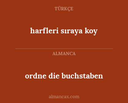 ordne die buchstaben - harfleri sıraya koy