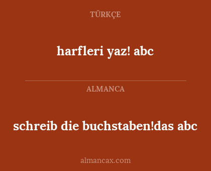 schreib die buchstaben!das abc - harfleri yaz! abc