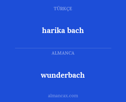wunderbach - harika bach