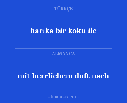 harika bir koku ile - mit herrlichem duft nach